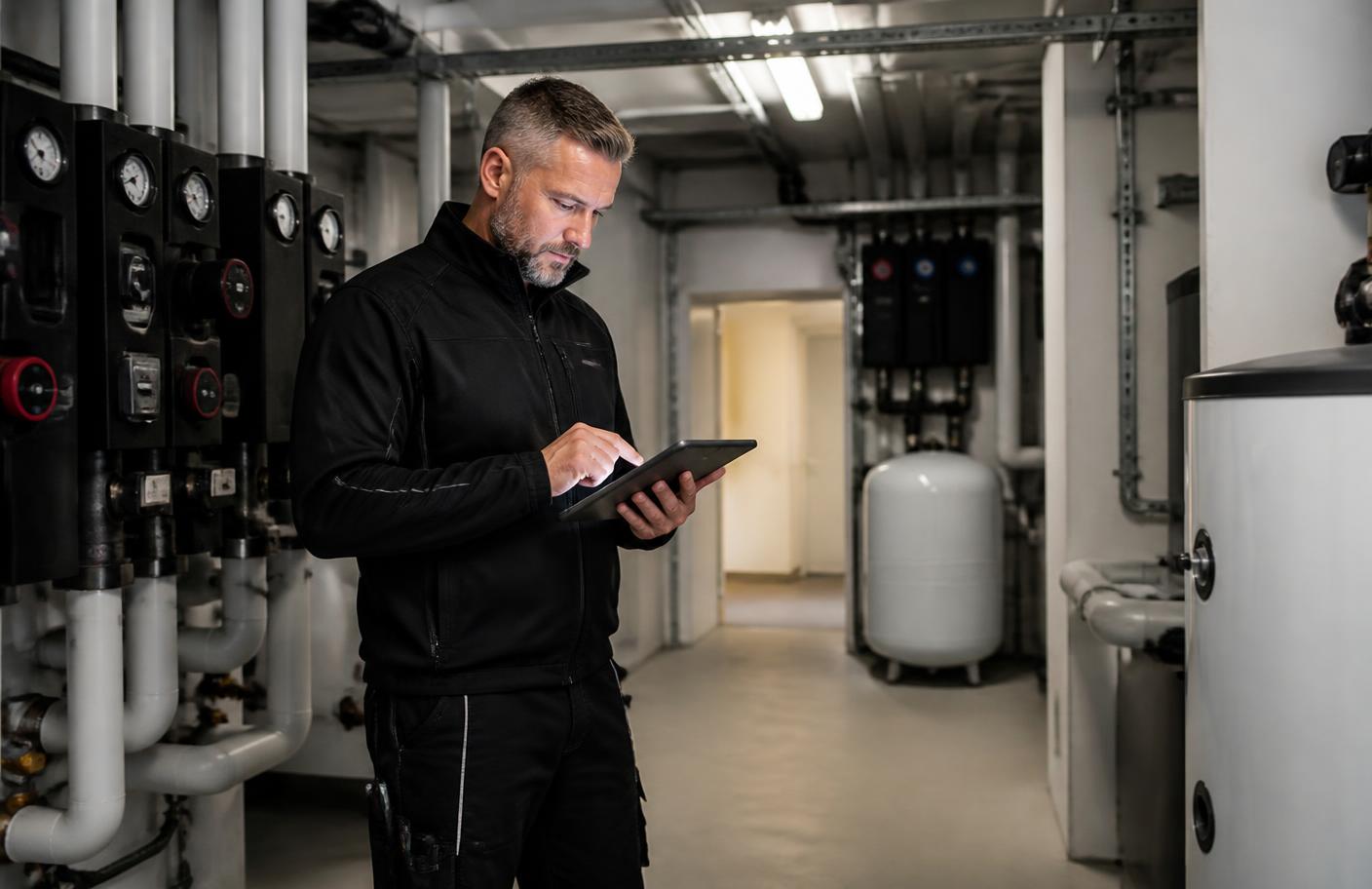 Objektbetreuung: Kontrolle der Technikräume mit digitaler Dokumentation